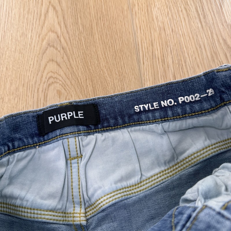 Purple Jeans Mens Sz 29 P002 Paint Splatter Distressed Fitted