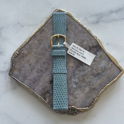 DeBeer Paris Watch band 16mm Powder Blue Lizard #336-16 Straps Bargains Deals