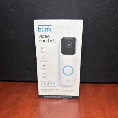 Blink Video Doorbell Camera Wired / Wireless Two Way Audio HD video  White Color