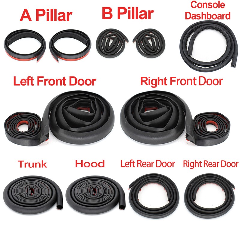Car Door Seal Strips For Tesla Model Y 3 Wind Noise Reduction Kit A-pillar Trunk