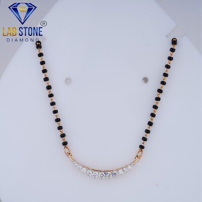0.3304 TCW Round Cut Diamond Pendant with chain by Labstone 925 Silver
