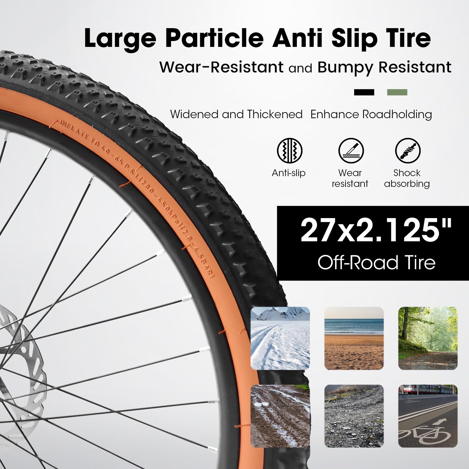 Mountain Bike ,21-Speed Disc Brakes ,Mens Womens City Snow Beach Mountain Bikes