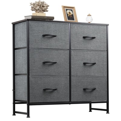 Fabric Dresser for Bedroom, 6 Drawer Double Dresser, Storage Tower with Fabri...