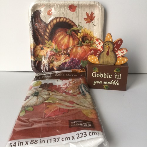 Turkey Kitchen Table Fall Decor Paper Tablecloth Dinner Plates Google Wobble