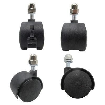4 x Office Chair BLACK Wheels Castor Swivel Divan Bed Base Casters feet Wheels 