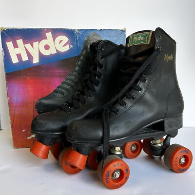 HYDE Roller Skate RM-96  Vintage Mens Size  6 Black Roller Derby Skates