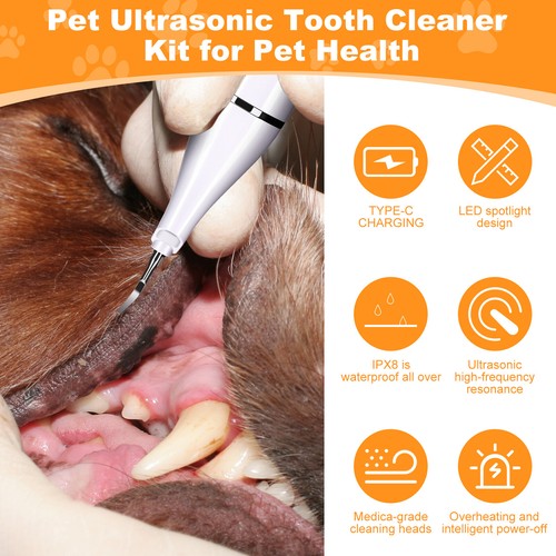 Ultrasonic Dog Teeth Cleaning Kit for Pet Teeth Cleaning, Dog Plaque Remover