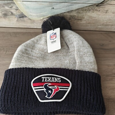 Official NFL Team Headwear Houston Texans Pom Stocking Cap Beanie Team Colors