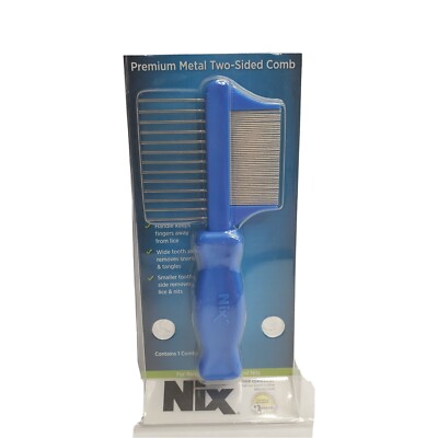 Nix Premium Metal Two Sided Comb- Lice Comb for removing lice & nits
