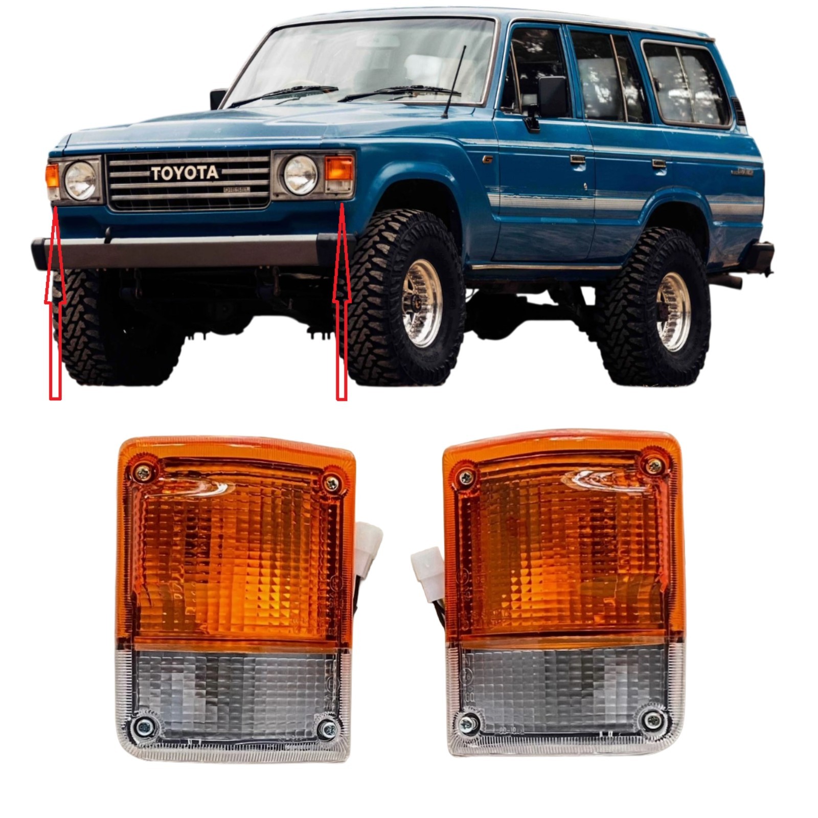 80-89 For Toyota Land Cruiser J60 FJ60 HJ60 BJ60 Front Corner Turn Signal Light