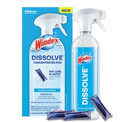 Windex Dissolve Concentrated Pods, Glass Cleaner Starter Kit contains 1 Reusable