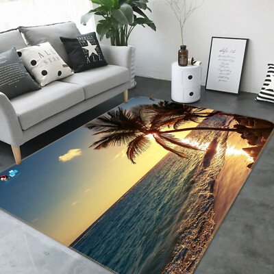 3D Sea Coconut Tree ZHUA82 Game Non Slip Rug Mat Photo Carpet Zoe