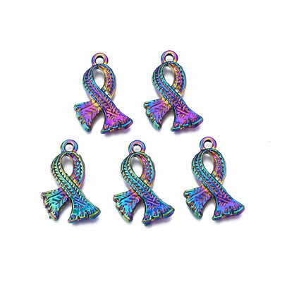 20Pcs Nickel Free Multi-color Rainbow Color Alloy Pendants Charms Jewelry Making