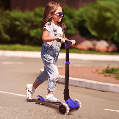 Hurtle 3 Wheeled Scooter for Kids - Foldable Stand Child Toddlers Toy Kick Sc...