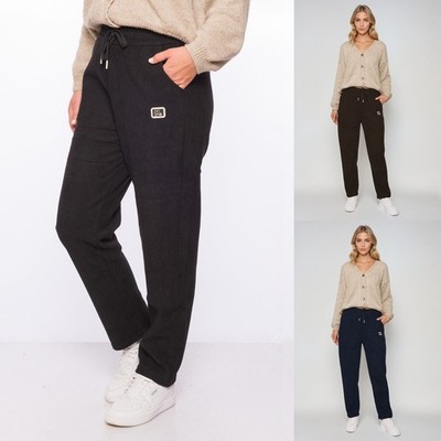 Damen Cord-Hose Winter Thermo-Hose High-Waist Stretch warm gefüttert Fell 36-46