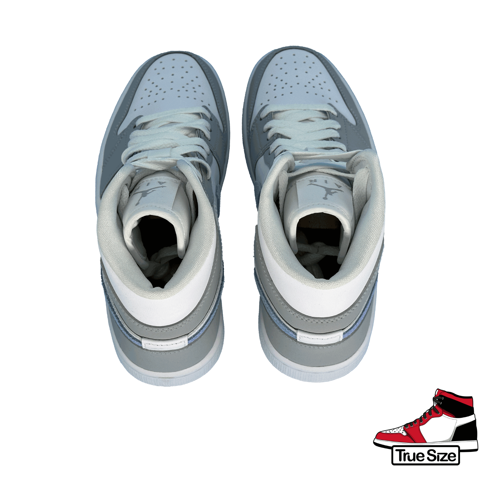 NIKE NIKE AIR JORDAN 1 MID WOLF GREY ALUMINIUM WMNS 36.5 37.5 43