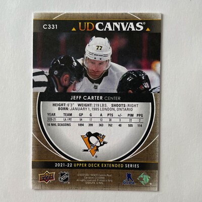 2021 Upper Deck Extended #C331 Jeff Carter UD Canvas