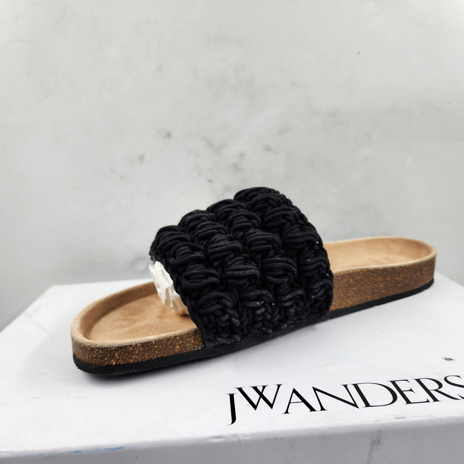 JW Anderson Popcorn Crochet Slip On Slide Sandals Men's 43/10US Black Open Toe - Picture 15 of 19