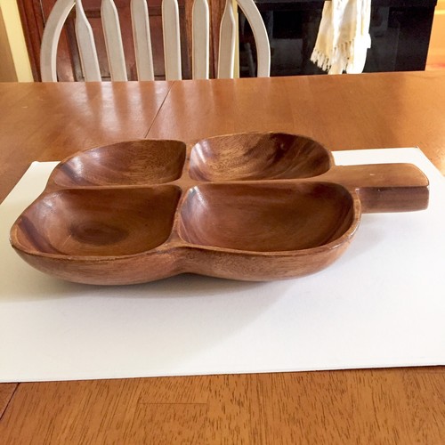 Vintage 70's Handcrafted Royal Acacia Genuine Monkey Pod Wood Tray Philippines