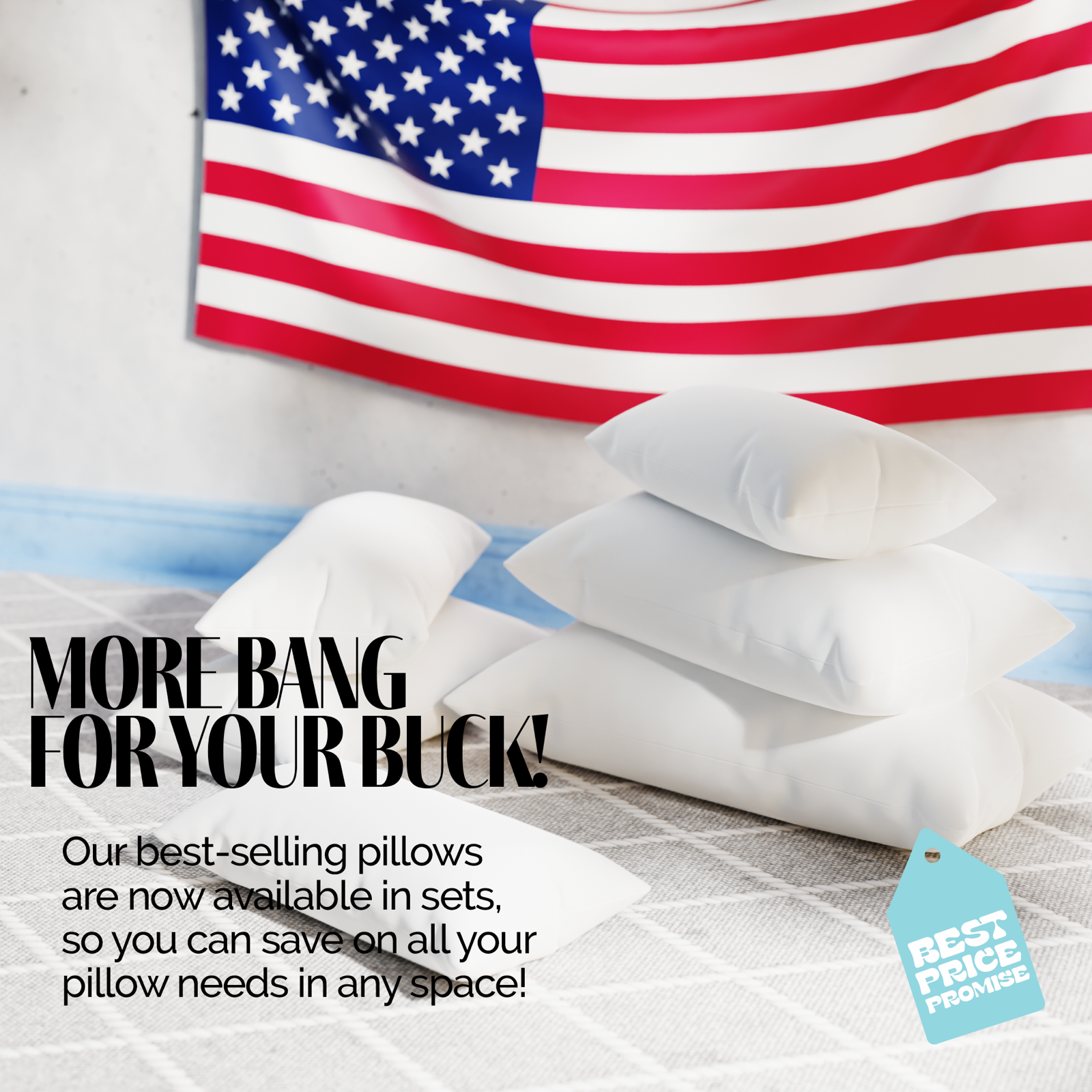 Down Alternative King Standard Queen Bed Pillows Hypoallergenic USA Made 4-Pack