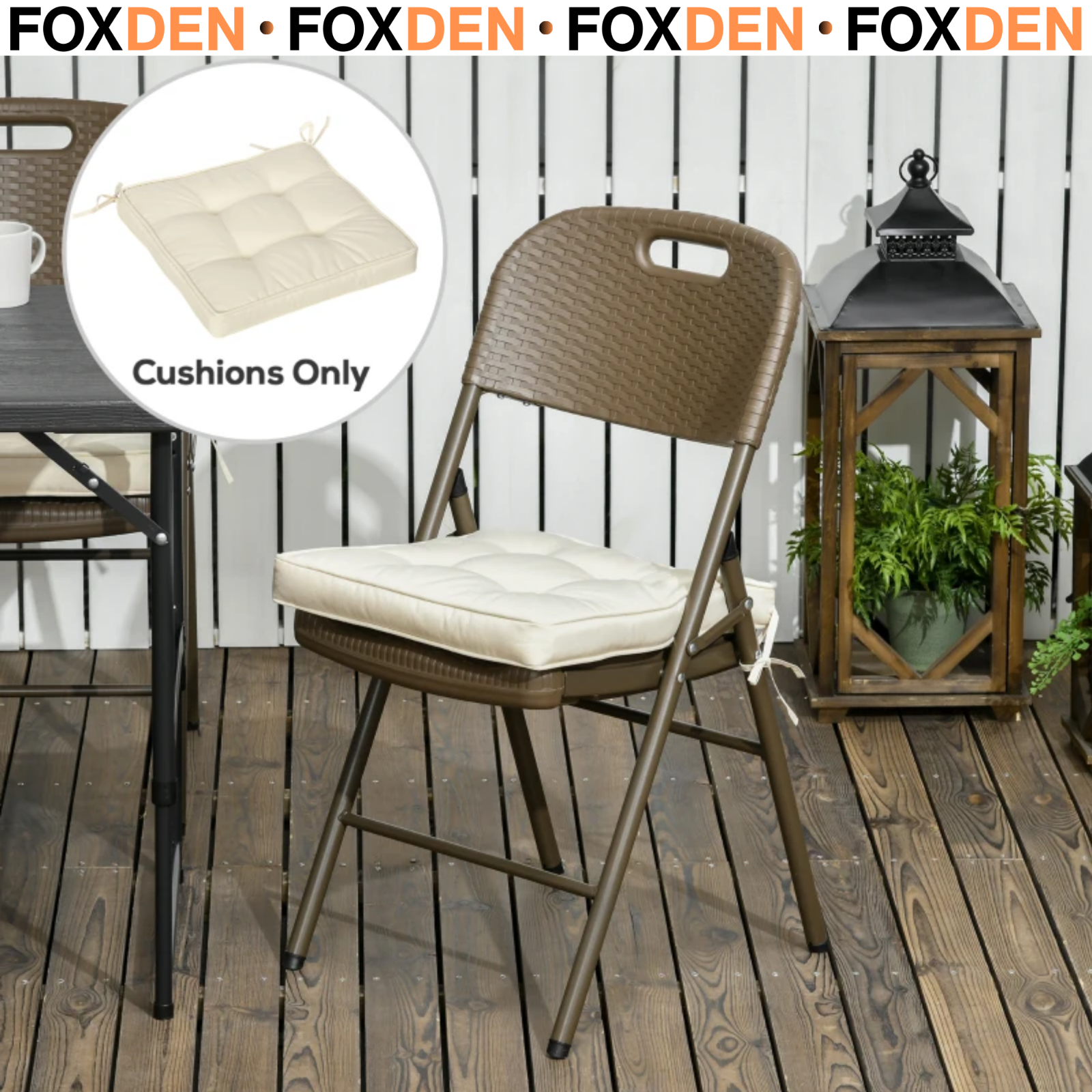 Garden Seat Cushion Replacement Dining Chair Seat Pad With Ties Cream Cushions