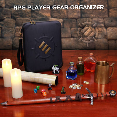 ENHANCE Tabletop RPG Organizer Case - DnD Organizer with Character Sheet Holder