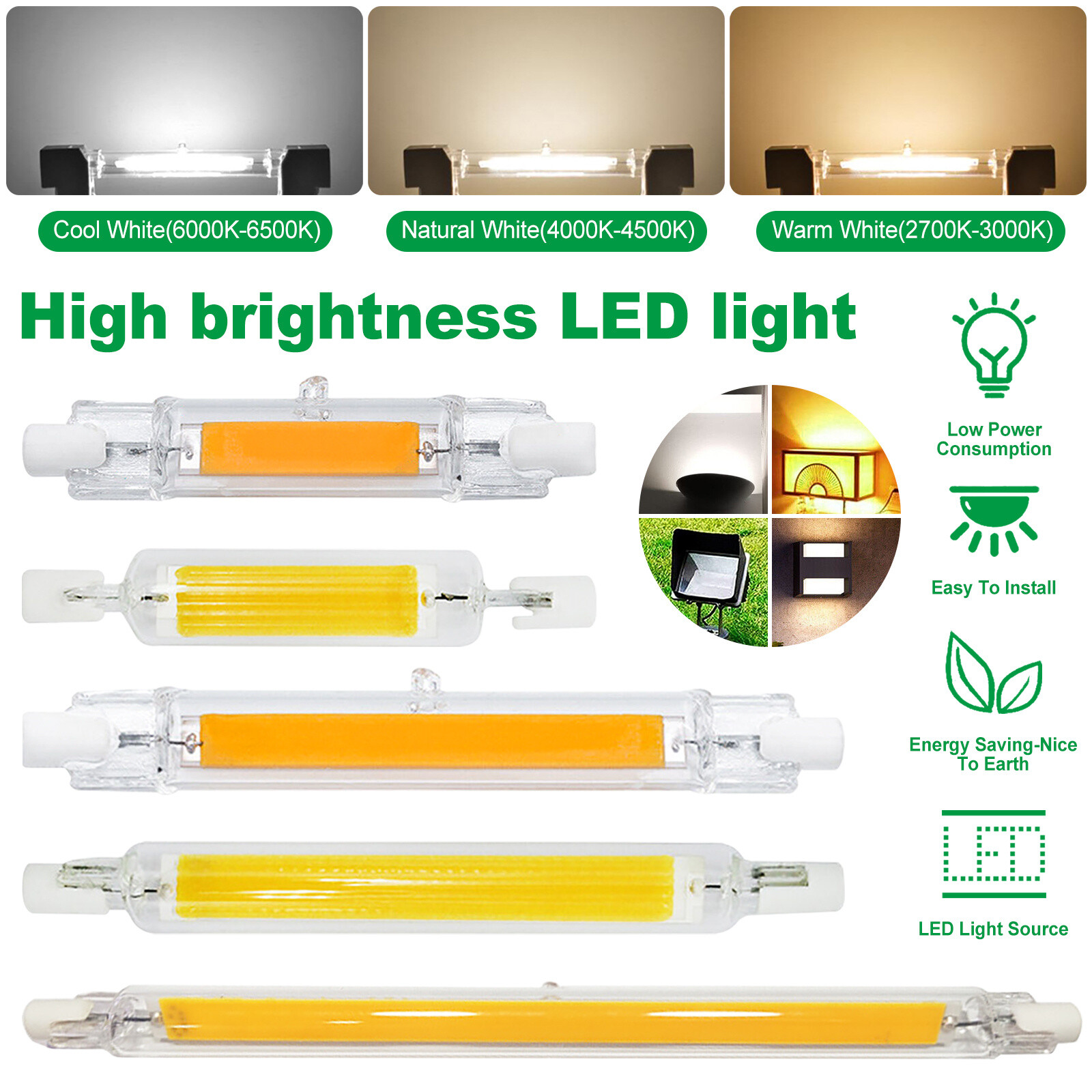 78/118/189mm R7S LED Flood Light Corn Bulb Light Replacement For Halogen Lamp