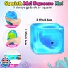 Squishy Stress Cube Fidget Toys Adults - Glow in The Dark Sensory Toys for Kids with Autism Stress Balls for Kids Teens Squeeze Toys for Anxiety Stocking Stuffers for Grandkids