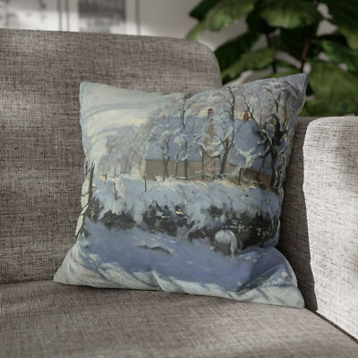 CUSHION COVER PILLOW CASE|CLAUDE MONET - THE MAGPIE ART PAINT
