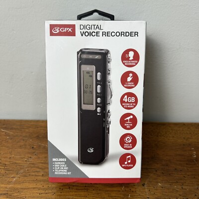 GPX | Voice Activated Digital Voice Recorder 4GB, 272 Hours | PR047B