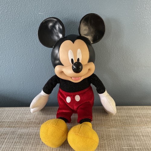 Vintage plush Mickey Mouse Plastic Head Lights Up Plays