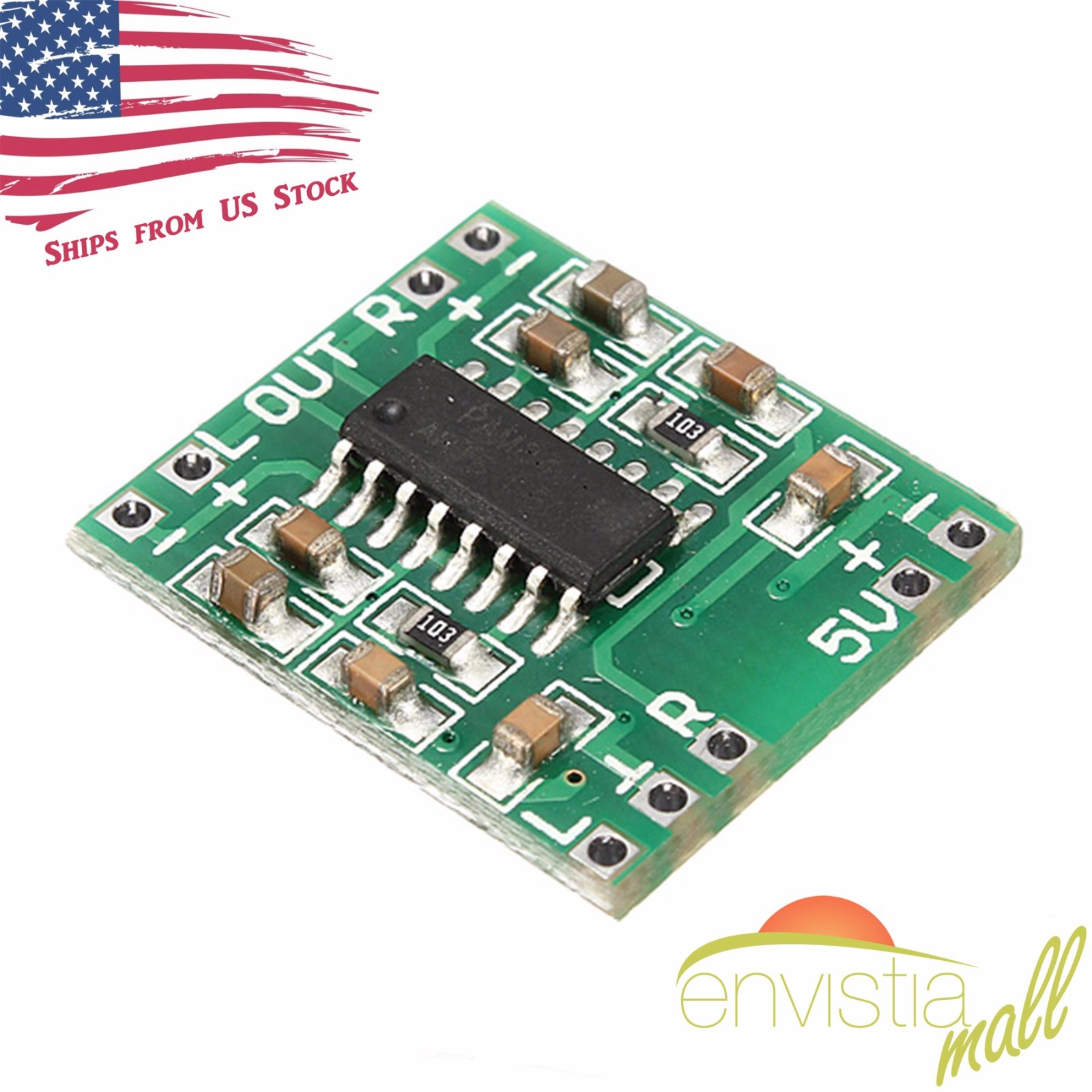 Lot De 5 Amplis Mini PAM8403 5V - 2x3W Stéréo Numérique - Alimentation USB Ou Piles - Pour Petits Haut-parleurs DIY - 6