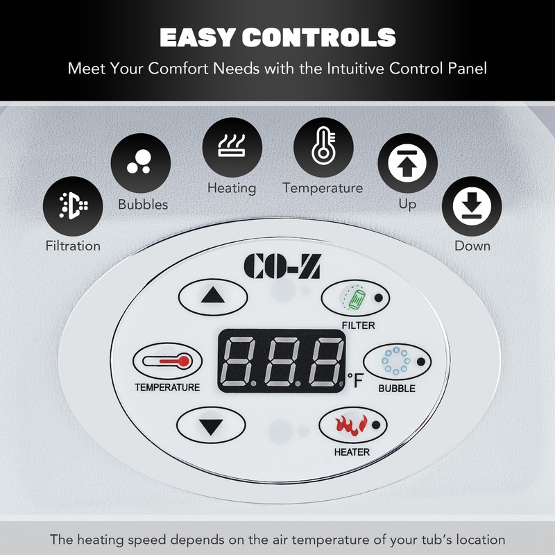 CO-Z Portable Inflatable Hot Tub Spa 130 Air Jets w Pump & Cover 2-7 Person New