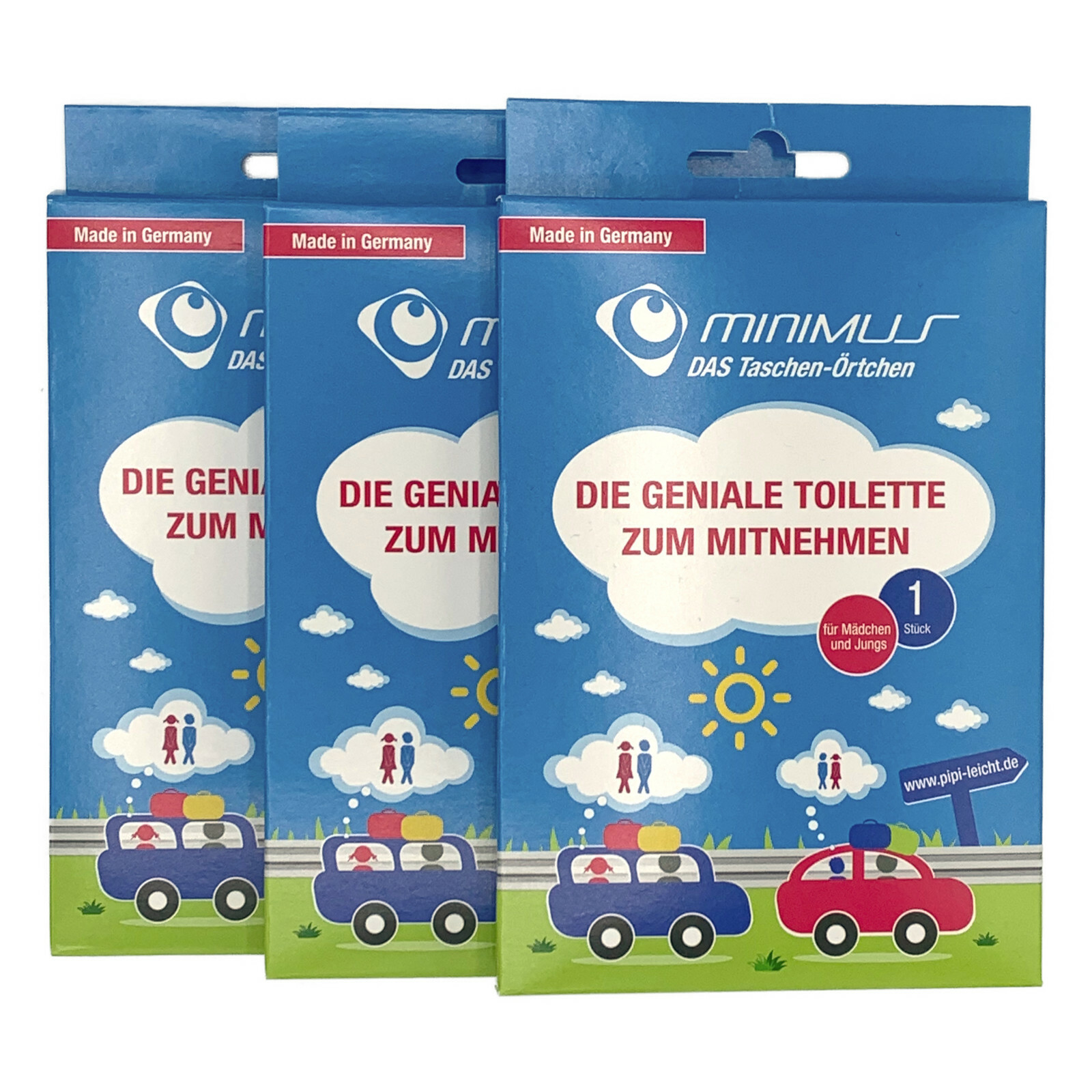 3x Notfall-Toilette | Wegwerf-Toilette | Urinal | Reisetoilette | Notfall-WC TOP