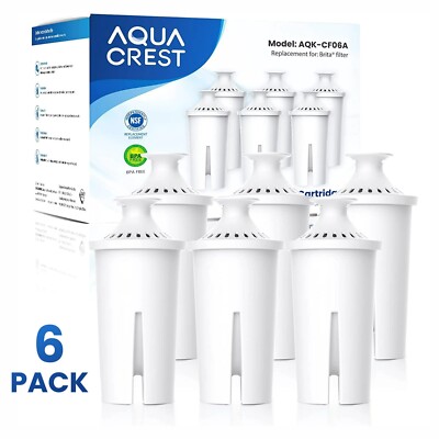 AQUA CREST Replacement for Brita  Water Filter, Pitchers and Dispensers, Classic