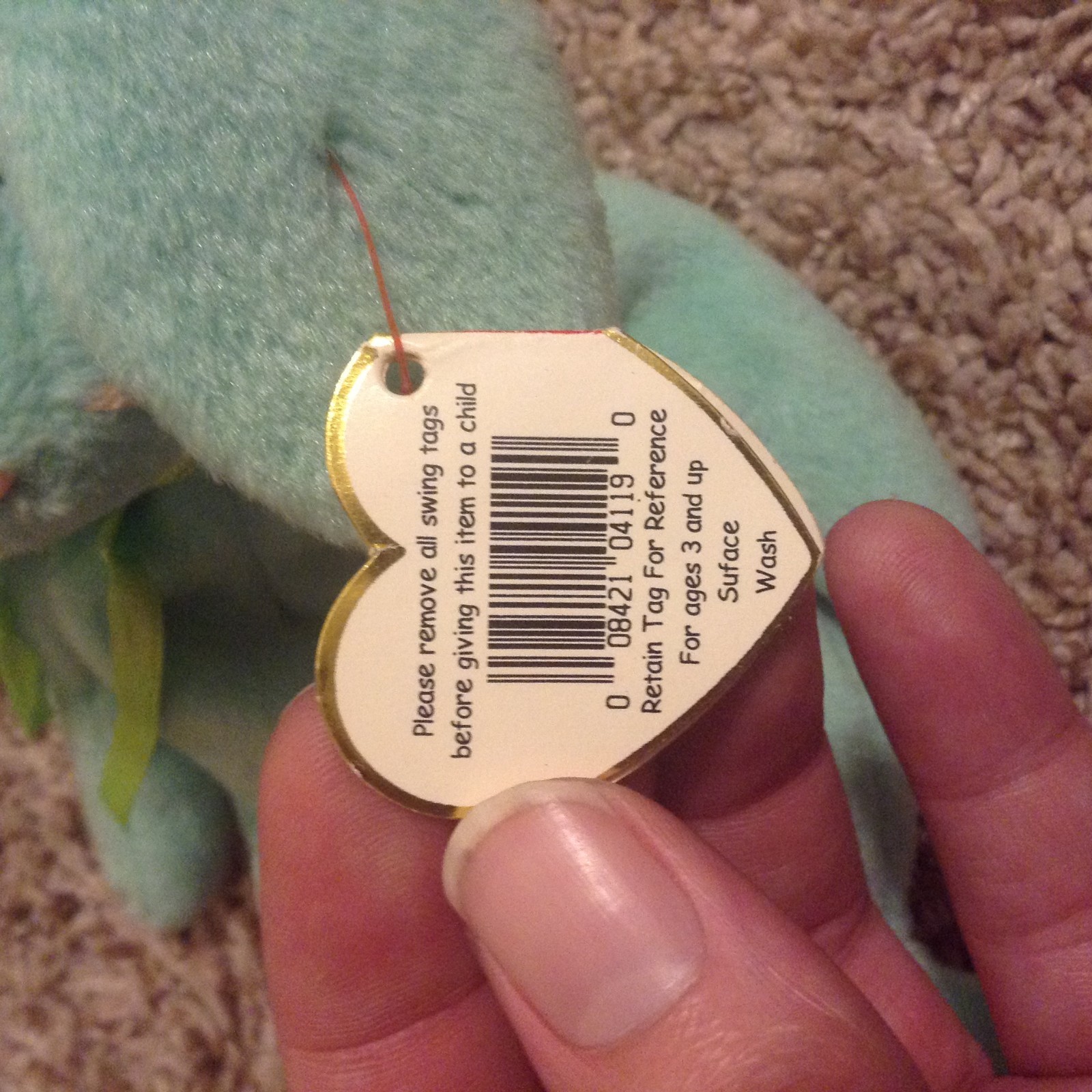 TY Beanie Baby Hippity with 2 ONE OF A KIND tag errors + more