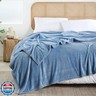 Queen Size Fleece Blanket for Bed, Dusty Blue Soft Warm Fuzzy Cozy Throw Blankets for Women Men Gift, Plush Microfiber Flannel Blanket Suitable for All Seasons, 90x90 Inches