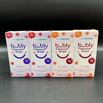 Sodastream Bubly Bounce 2 Triple Berry & 2 Citrus Cherry Sparkling Water Flavor