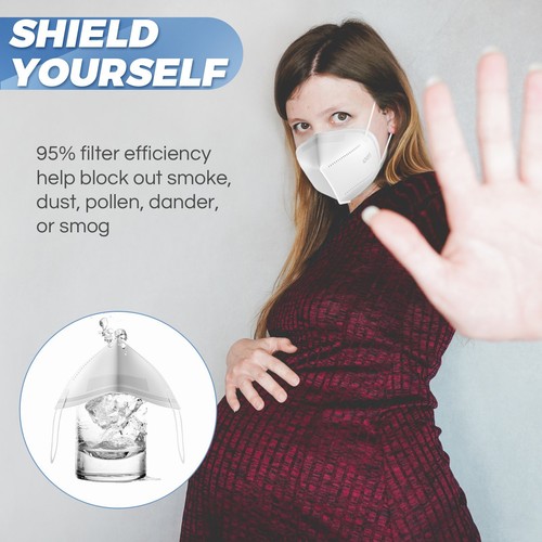 20/50/100 PCS KN95 Protective 5-Layer Disposable Mask Adult Respirator US Stock