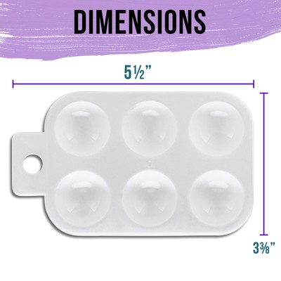 6-Well Plastic Rectangular Artist Painting Palette, Paint Mix Tray, Art Student