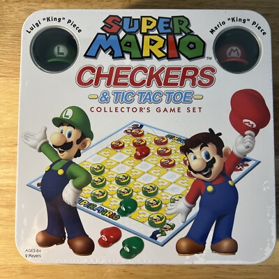 Super Mario Checkers and Tic Tac Toe Collector Edition Game Set NIB Sealed 2011