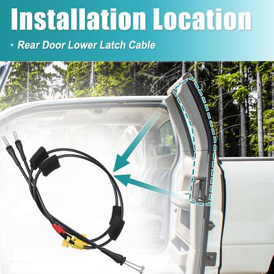 Rear Door Upper Side Door Latch Release Cable for Ford 97-04 F150 F250 (2 PCS)