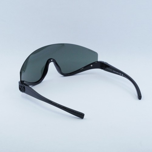 Pre-owned Gucci Gg1650s 001 Shiny Black/grey 99-1-110 Sunglasses Authentic In Gray