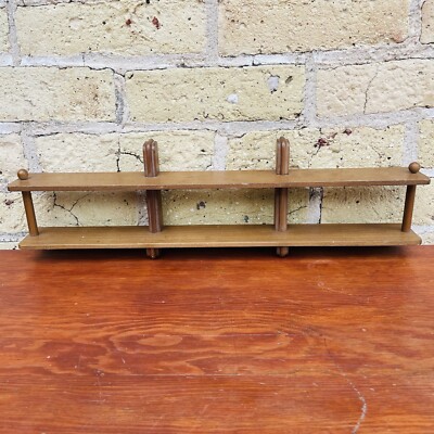 Vintage Wood Knick Knack Shelf Display Shelf Wall Mount Spindles