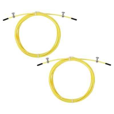 2Pcs 10Ft Speed Jump Rope Replacement Cable Professional Skipping Rope Yellow