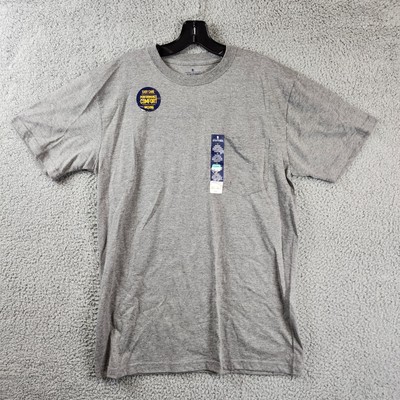 STAFFORD Classic-fit Heavyweight T-shirt Men's S Lt Heather Grey Crewneck S/S~