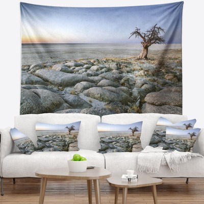 Designart 'Baobab Tree on Rocky Terrain' Landscape Wall  Small