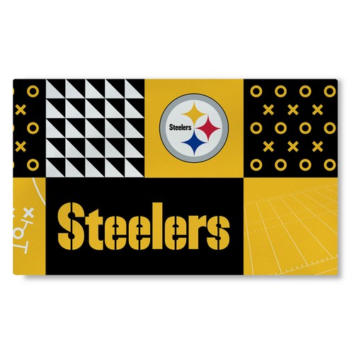 Моющийся коврик для гостиной с цветными блоками Northwest NFL Pittsburgh Steelers, 36 X 60