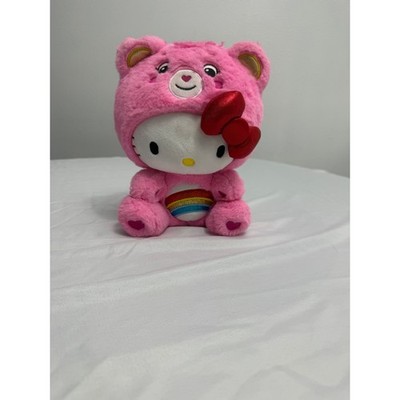 Sanrio Hello Kitty x Care Bears Cheer Bear Plush Pink Rainbow Costume 10 Inch