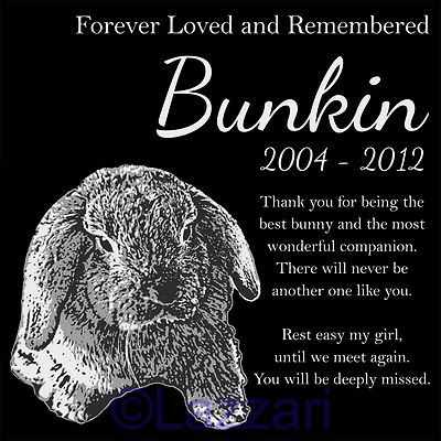 Personalized Lop Eared Bunny Rabbit Pet Memorial 12